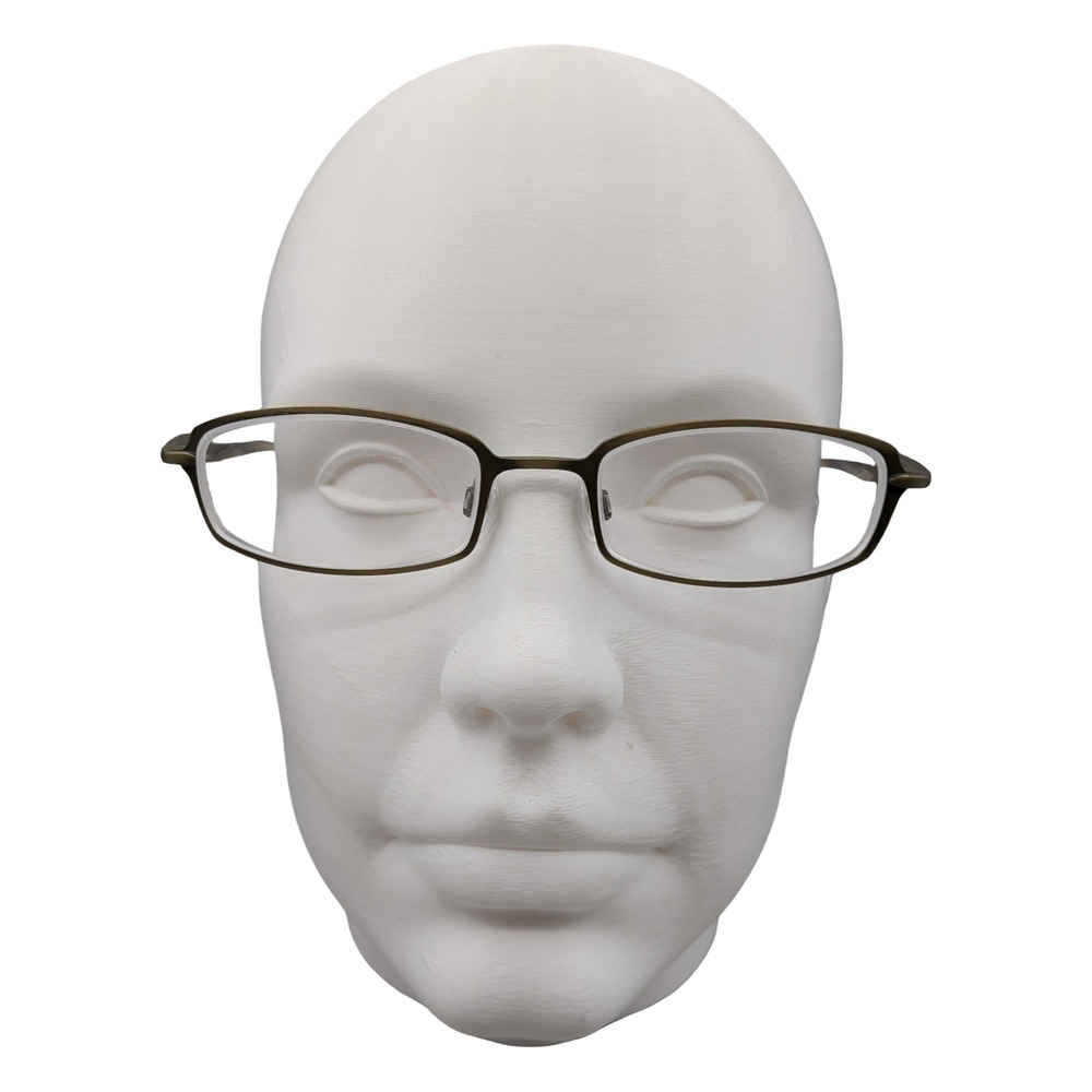 Bevel Scheckel 8531 Eyeglasses Frames Olive Grey Rectangle Titanium Japan 50 19